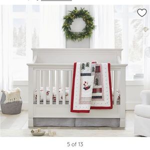 pottery barn kids baby bedding christmas sheet quilt set skirt